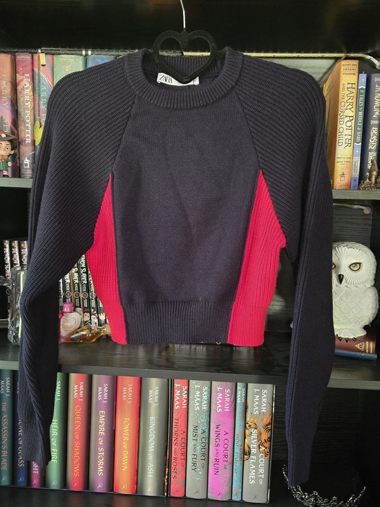 Zara Sweaters - Zara Women's Navy Sweater with Red Side Panels